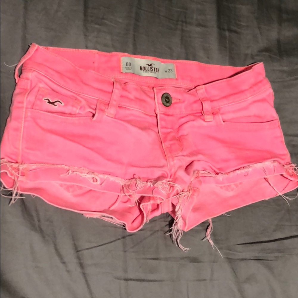 Hollister Co. Hot pink jean shorts